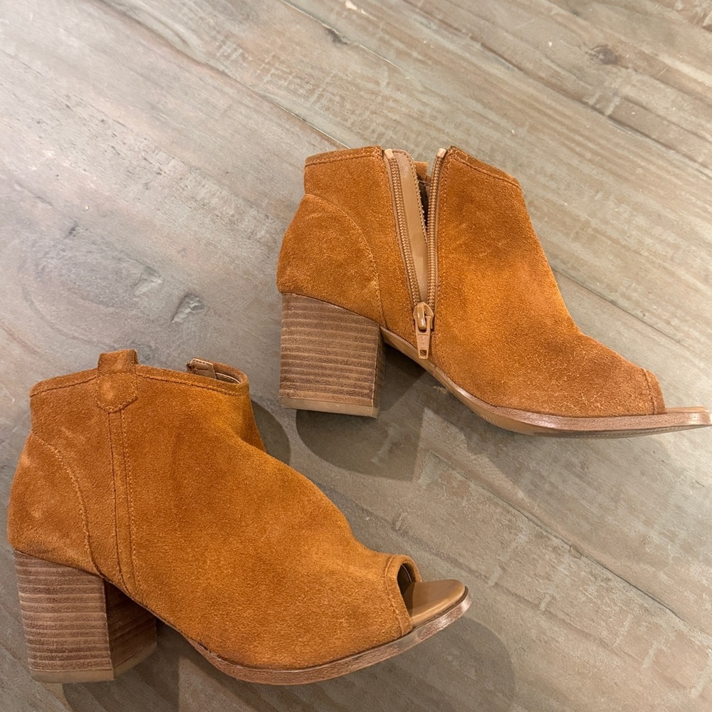 Aldo suede open toe booties